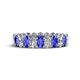 1 - Amelia 5x3 mm Oval Shape Tanzanite and Diamond Side Gallery Work Eternity Band 