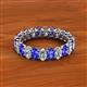 2 - Amelia 5x3 mm Oval Shape Tanzanite and Diamond Side Gallery Work Eternity Band 