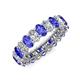 3 - Amelia 5x3 mm Oval Shape Tanzanite and Diamond Side Gallery Work Eternity Band 