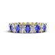 1 - Amelia 5x3 mm Oval Shape Tanzanite and Diamond Side Gallery Work Eternity Band 