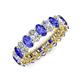 3 - Amelia 5x3 mm Oval Shape Tanzanite and Diamond Side Gallery Work Eternity Band 