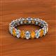 2 - Amelia 5x3 mm Oval Shape Citrine and Diamond Side Gallery Work Eternity Band 