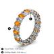 4 - Amelia 5x3 mm Oval Shape Citrine and Diamond Side Gallery Work Eternity Band 