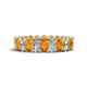 1 - Amelia 5x3 mm Oval Shape Citrine and Diamond Side Gallery Work Eternity Band 