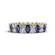 1 - Amelia 5x3 mm Oval Shape Iolite and Diamond Side Gallery Work Eternity Band 