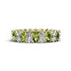 1 - Amelia 5x3 mm Oval Shape Peridot and Diamond Side Gallery Work Eternity Band 