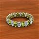 2 - Amelia 5x3 mm Oval Shape Peridot and Diamond Side Gallery Work Eternity Band 