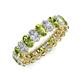 3 - Amelia 5x3 mm Oval Shape Peridot and Diamond Side Gallery Work Eternity Band 