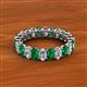2 - Amelia 5x3 mm Oval Shape Emerald and Diamond Side Gallery Work Eternity Band 
