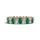 1 - Amelia 5x3 mm Oval Shape Emerald and Diamond Side Gallery Work Eternity Band 