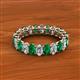 2 - Amelia 5x3 mm Oval Shape Emerald and Diamond Side Gallery Work Eternity Band 