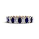 1 - Amelia 5x3 mm Oval Shape Blue Sapphire and Diamond Side Gallery Work Eternity Band 