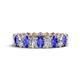 1 - Amelia 5x3 mm Oval Shape Tanzanite and Diamond Side Gallery Work Eternity Band 
