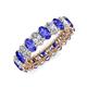 3 - Amelia 5x3 mm Oval Shape Tanzanite and Diamond Side Gallery Work Eternity Band 
