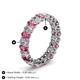 4 - Amelia 5x3 mm Oval Shape Pink Tourmaline and Diamond Side Gallery Work Eternity Band 