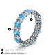 4 - Amelia 5x3 mm Oval Shape Blue Topaz and Diamond Side Gallery Work Eternity Band 