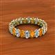 2 - Amelia 5x3 mm Oval Shape Citrine and Diamond Side Gallery Work Eternity Band 