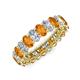3 - Amelia 5x3 mm Oval Shape Citrine and Diamond Side Gallery Work Eternity Band 