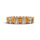 1 - Amelia 5x3 mm Oval Shape Citrine and Diamond Side Gallery Work Eternity Band 