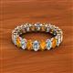 2 - Amelia 5x3 mm Oval Shape Citrine and Diamond Side Gallery Work Eternity Band 