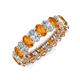 3 - Amelia 5x3 mm Oval Shape Citrine and Diamond Side Gallery Work Eternity Band 