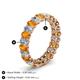 4 - Amelia 5x3 mm Oval Shape Citrine and Diamond Side Gallery Work Eternity Band 