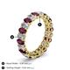 4 - Amelia 5x3 mm Oval Shape Rhodolite Garnet and Diamond Side Gallery Work Eternity Band 