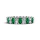 1 - Amelia 5x3 mm Oval Shape Emerald and Diamond Side Gallery Work Eternity Band 