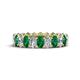 1 - Amelia 5x3 mm Oval Shape Emerald and Diamond Side Gallery Work Eternity Band 