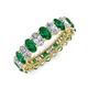 3 - Amelia 5x3 mm Oval Shape Emerald and Diamond Side Gallery Work Eternity Band 