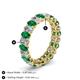 4 - Amelia 5x3 mm Oval Shape Emerald and Diamond Side Gallery Work Eternity Band 