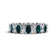 1 - Amelia 5x3 mm Oval Shape London Blue Topaz and Diamond Side Gallery Work Eternity Band 