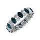 3 - Amelia 5x3 mm Oval Shape London Blue Topaz and Diamond Side Gallery Work Eternity Band 