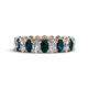 1 - Amelia 5x3 mm Oval Shape London Blue Topaz and Diamond Side Gallery Work Eternity Band 