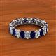 2 - Amelia 5x3 mm Oval Shape Blue Sapphire and Diamond Side Gallery Work Eternity Band 