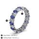 4 - Amelia 5x3 mm Oval Shape Iolite and Diamond Side Gallery Work Eternity Band 