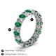 4 - Amelia 5x3 mm Oval Shape Emerald and Diamond Side Gallery Work Eternity Band 
