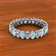 2 - Amelia 5x3 mm Oval Shape Aquamarine and Diamond Side Gallery Work Eternity Band 