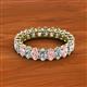 2 - Amelia 5x3 mm Oval Shape Morganite and Diamond Side Gallery Work Eternity Band 