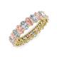 3 - Amelia 5x3 mm Oval Shape Morganite and Diamond Side Gallery Work Eternity Band 