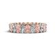 1 - Amelia 5x3 mm Oval Shape Morganite and Diamond Side Gallery Work Eternity Band 