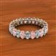 2 - Amelia 5x3 mm Oval Shape Morganite and Diamond Side Gallery Work Eternity Band 