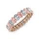 3 - Amelia 5x3 mm Oval Shape Morganite and Diamond Side Gallery Work Eternity Band 