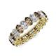3 - Amelia 5x3 mm Oval Shape Smoky Quartz and Diamond Side Gallery Work Eternity Band 