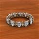 2 - Amelia 5x3 mm Oval Shape Smoky Quartz and Diamond Side Gallery Work Eternity Band 
