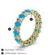 4 - Amelia 5x3 mm Oval Shape Turquoise and Diamond Side Gallery Work Eternity Band 