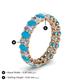 4 - Amelia 5x3 mm Oval Shape Turquoise and Diamond Side Gallery Work Eternity Band 