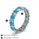 4 - Amelia 5x3 mm Oval Shape Turquoise and Diamond Side Gallery Work Eternity Band 