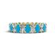 1 - Amelia 5x3 mm Oval Shape Turquoise and Diamond Side Gallery Work Eternity Band 