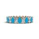 1 - Amelia 5x3 mm Oval Shape Turquoise and Diamond Side Gallery Work Eternity Band 